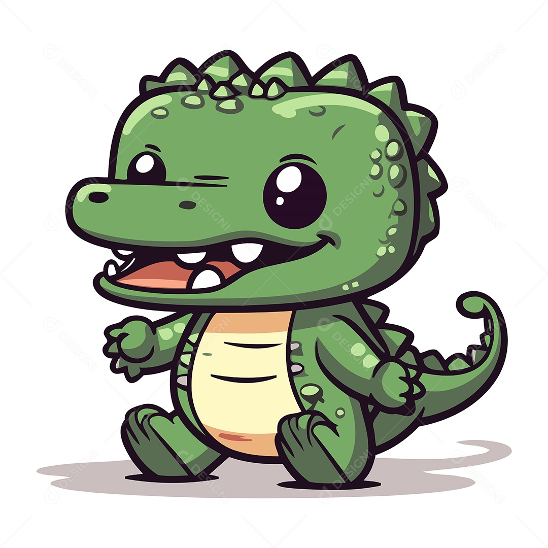 Crocodilo Desenho Animado Ilustração Vetor EPS