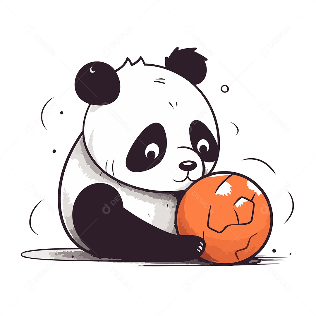 Urso Panda Desenho Animado Ilustração Vetor EPS