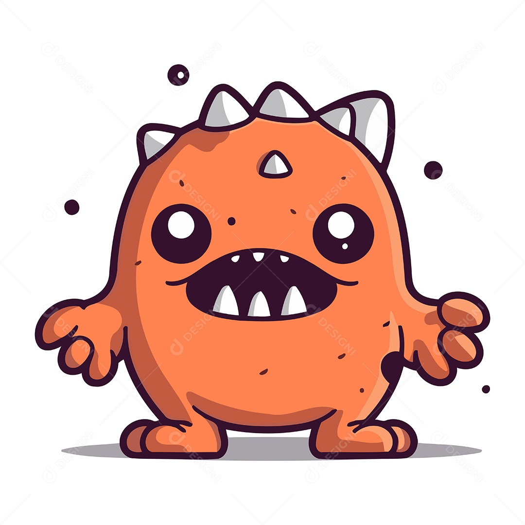 Monstro Desenho Animado Ilustração Vetor EPS