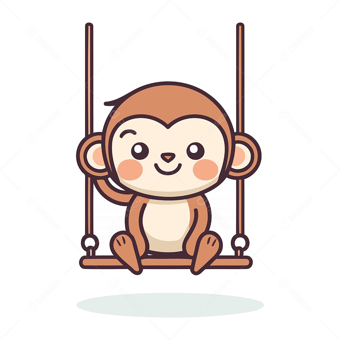 Macaco Desenho Animado Ilustração Vetor EPS