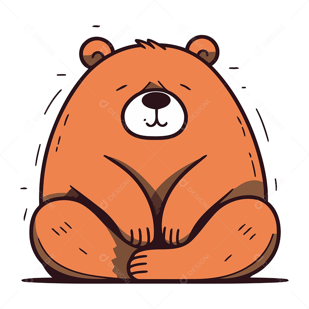 Urso Pardo Desenho Animado Ilustração Vetor EPS