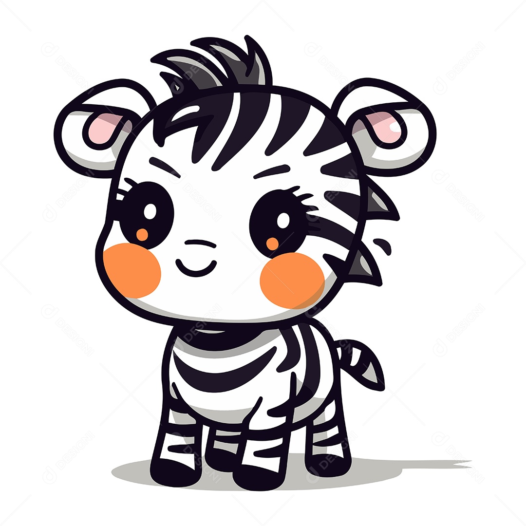 Zebra Desenho Animado Ilustração Vetor EPS