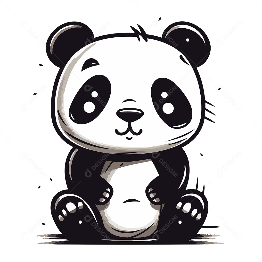 Urso Panda Desenho Animado Ilustração Vetor EPS