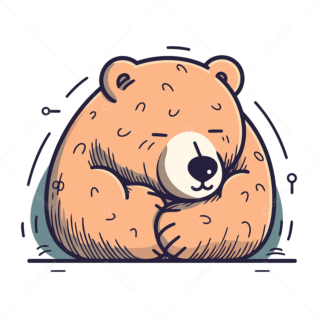 Urso Pardo Desenho Animado Ilustração Vetor EPS