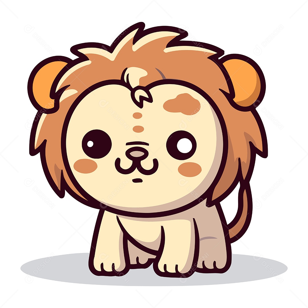 Leão Desenho Animado Ilustração Vetor EPS