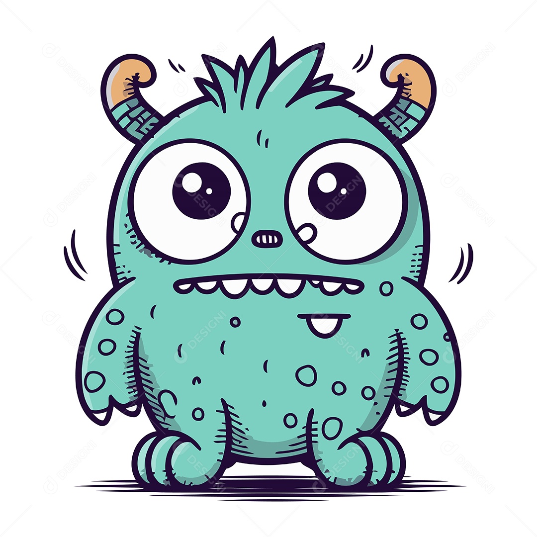 Mostro Desenho Animado Ilustração Vetor EPS