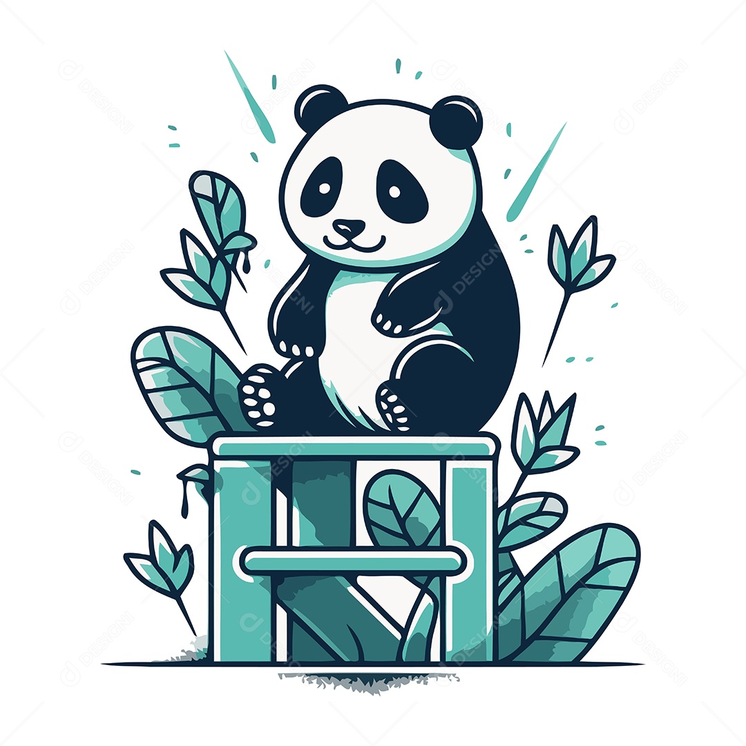 Urso Panda Desenho Animado Ilustração Vetor EPS