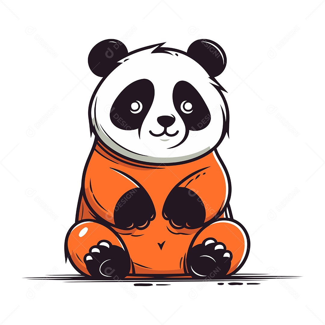 Urso Panda Desenho Animado Ilustração Vetor EPS