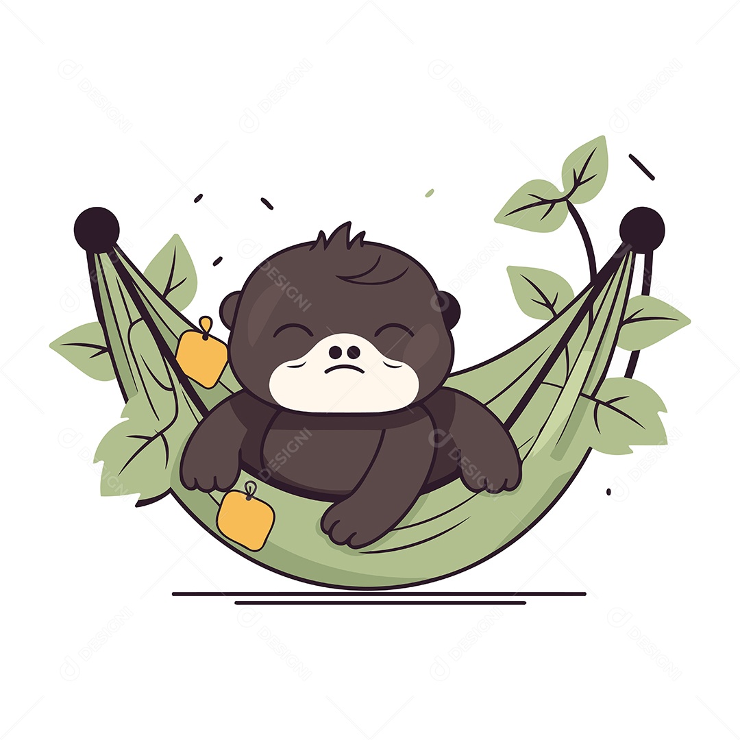 Macaco Desenho Animado Ilustração Vetor EPS