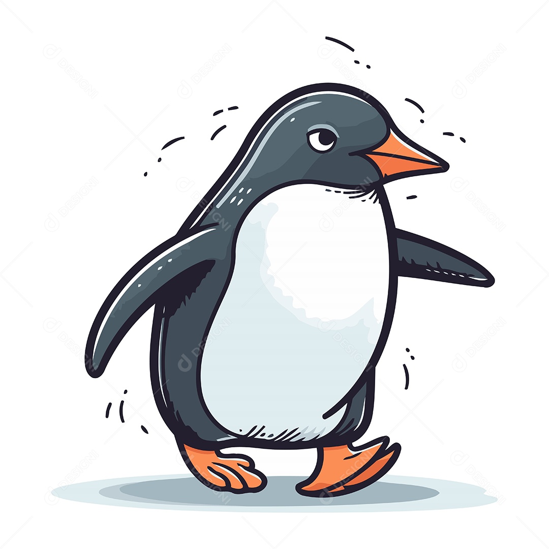 Pinguim Desenho Animado Ilustração Vetor EPS