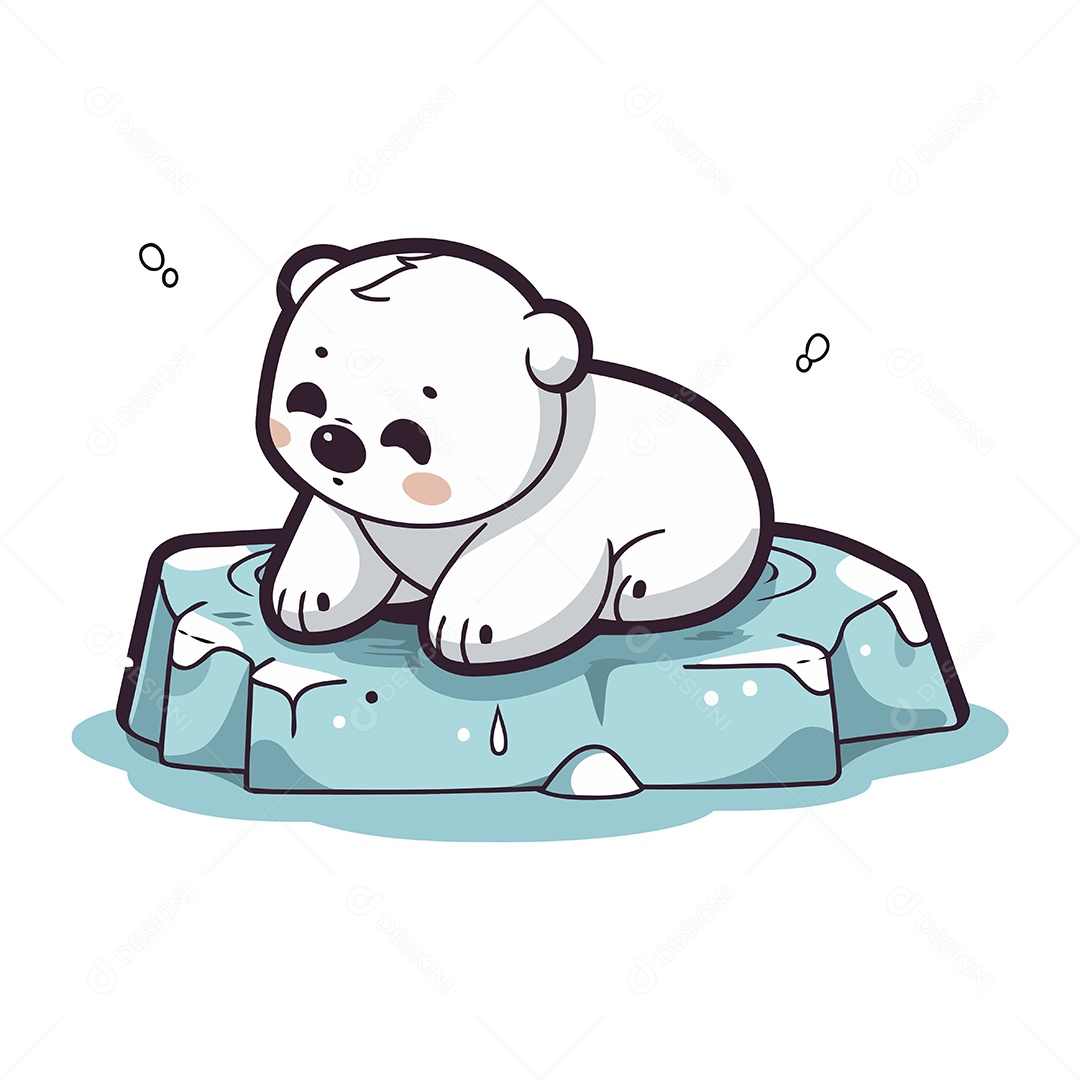 Urso Polar Desenho Animado Ilustração Vetor EPS