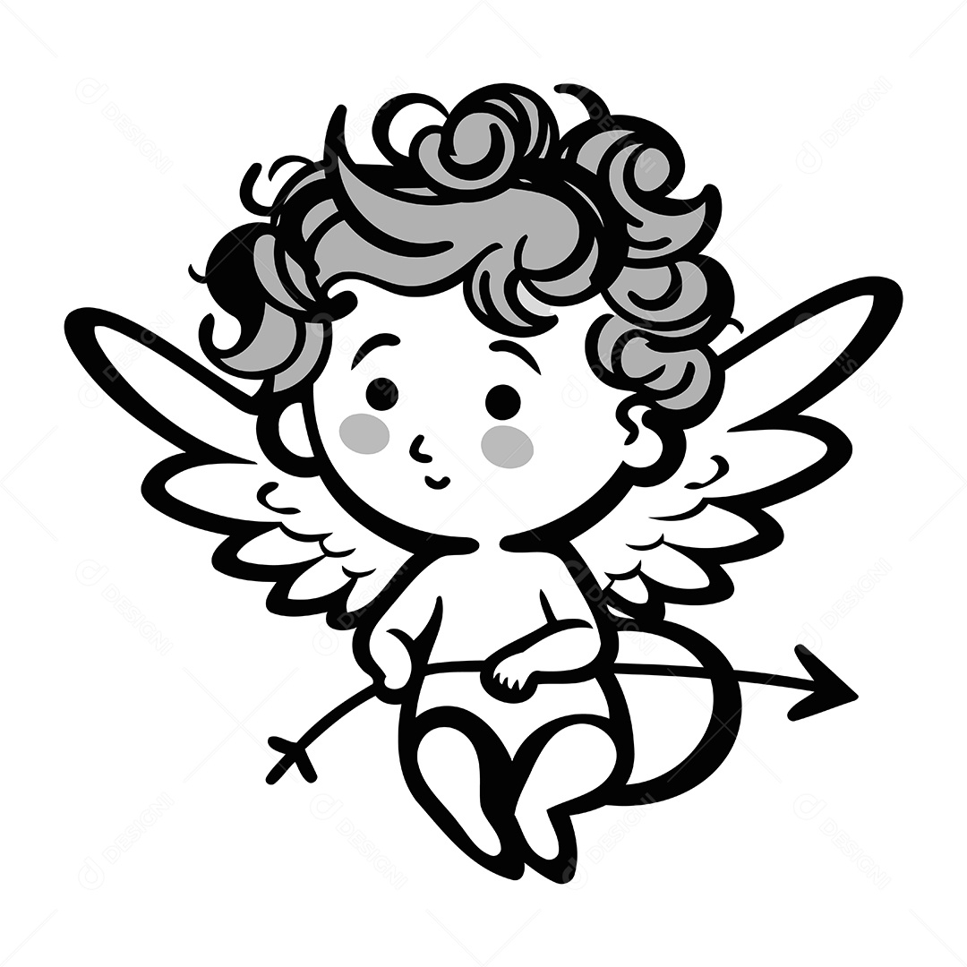 Cupido Desenho Animado Ilustração Vetor EPS