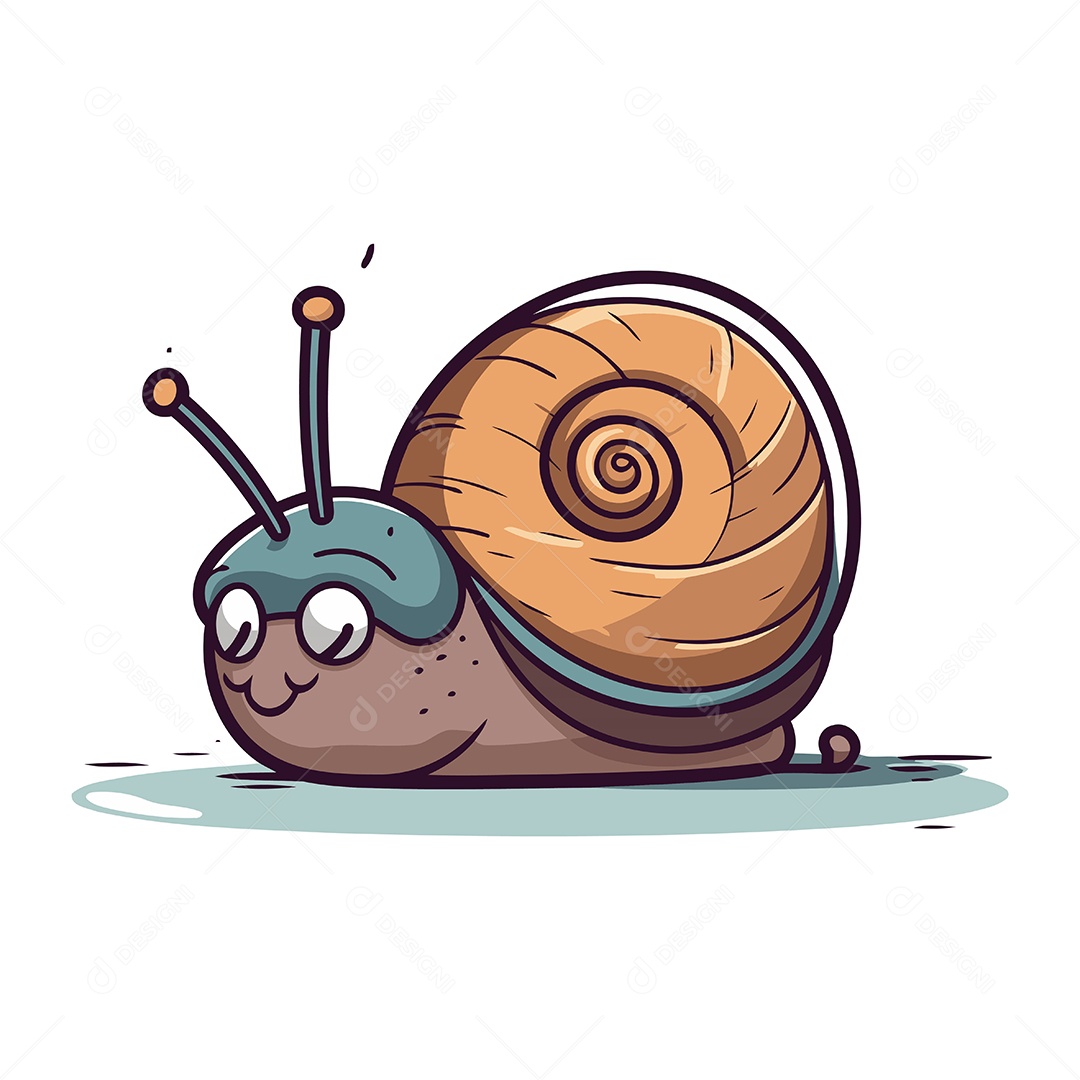 Caracol Desenho Animado Ilustração Vetor EPS