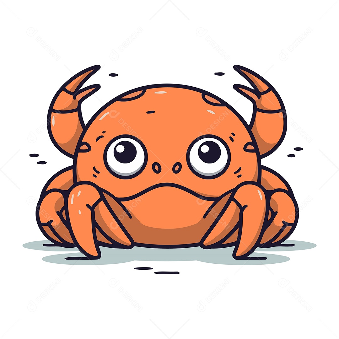 Caranguejo Desenho Animado Ilustração Vetor EPS