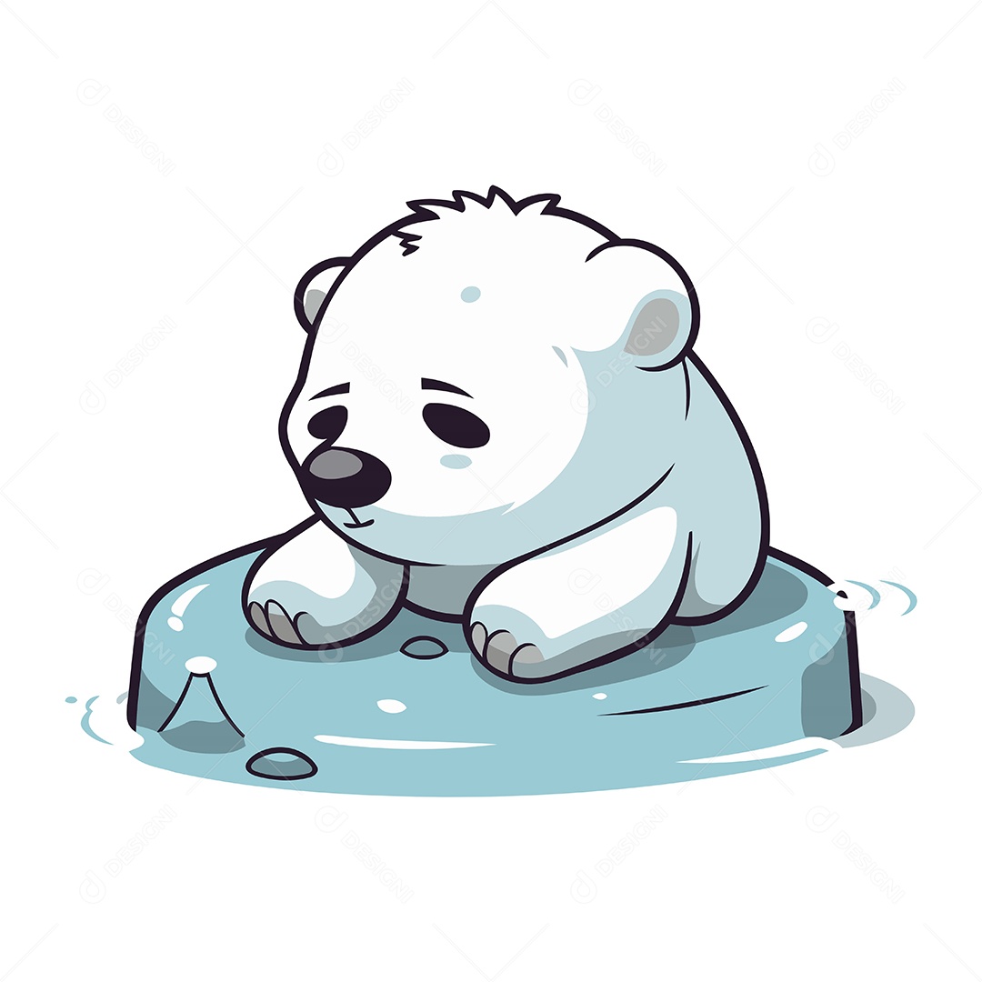 Urso Polar Desenho Animado Ilustração Vetor EPS