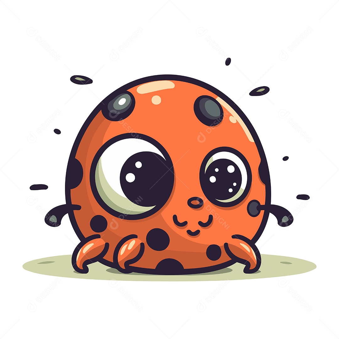 Joaninha Desenho Animado Ilustração Vetor EPS