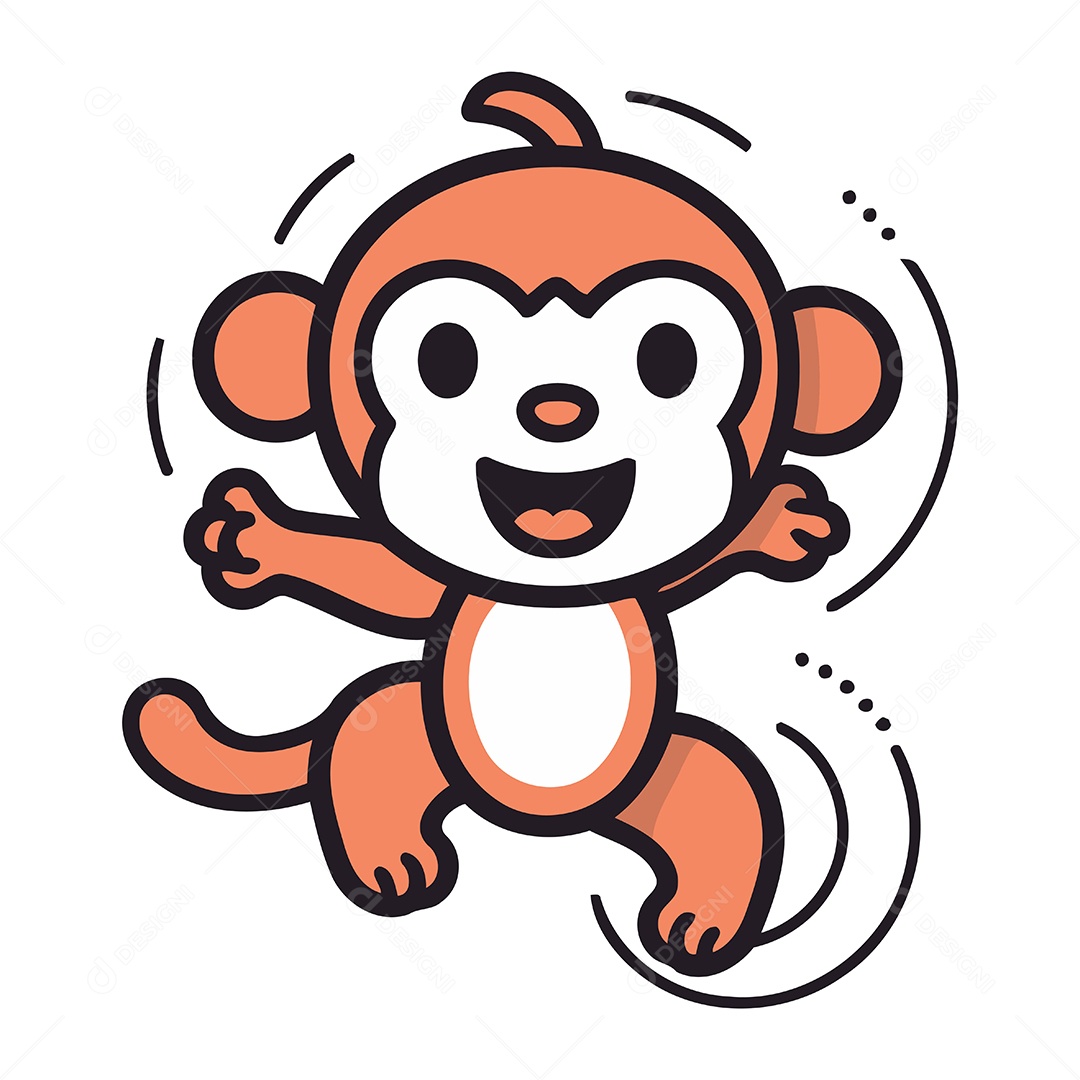 Macaco Desenho Animado Ilustração Vetor EPS