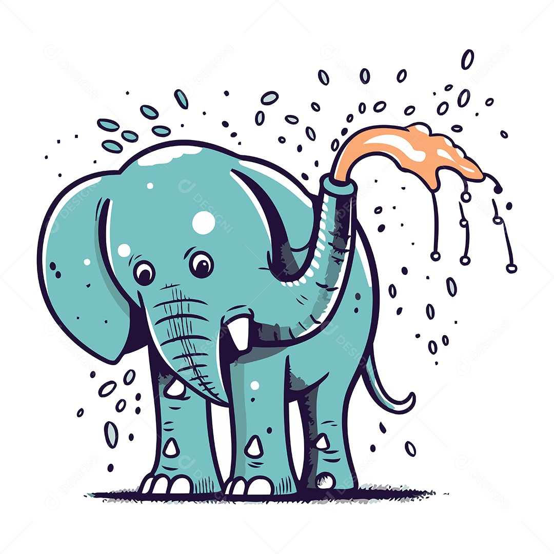 Elefante Desenho Animado Ilustração Vetor EPS