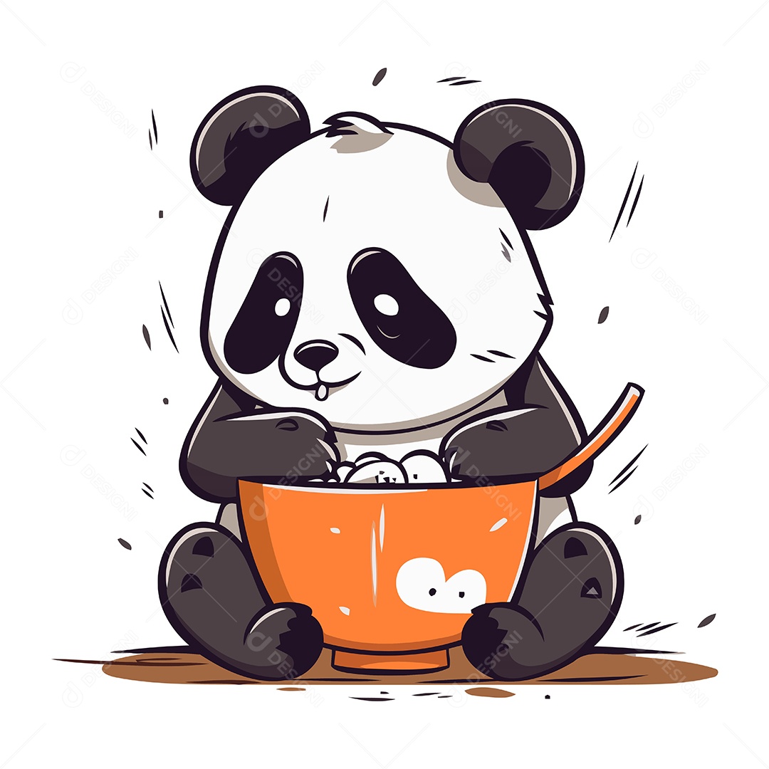 Panda Desenho Animado Ilustração Vetor EPS