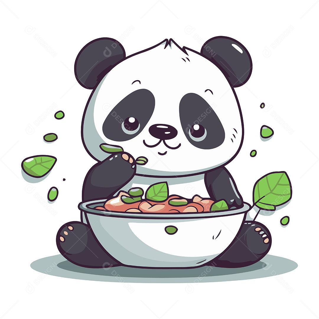 Urso Panda Desenho Animado Ilustração Vetor EPS