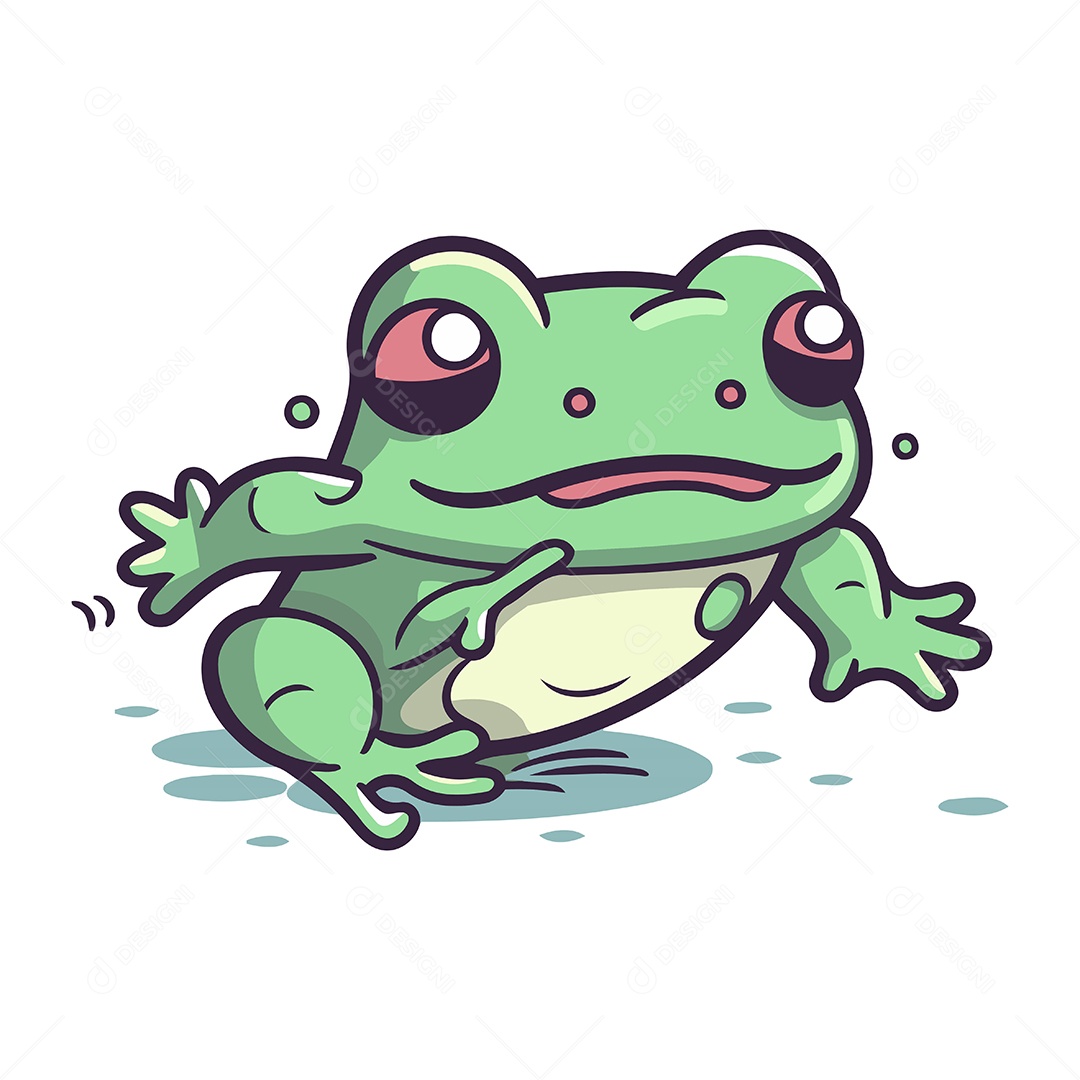 Sapo Desenho Animado Ilustração Vetor EPS