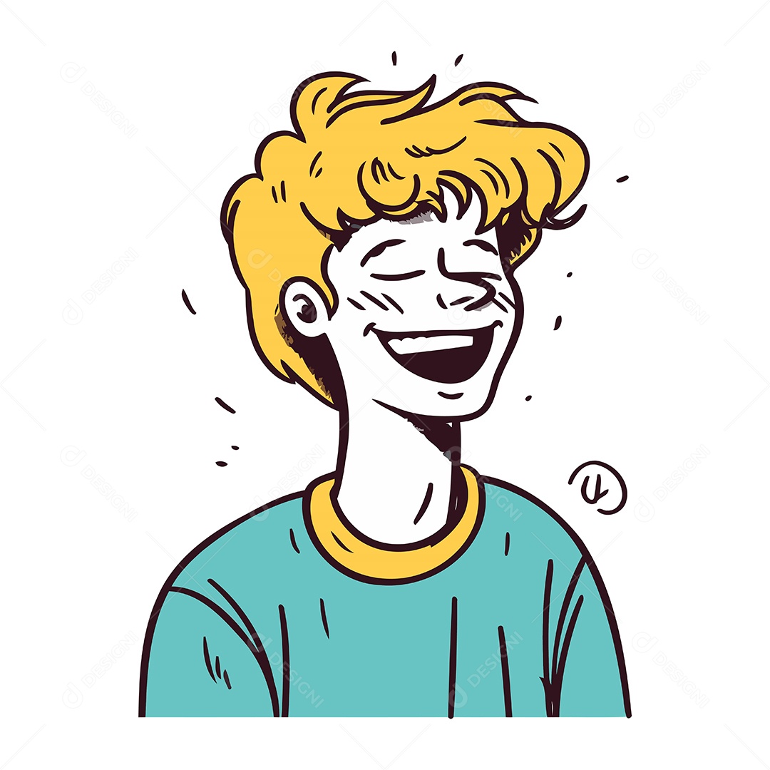 Garoto Sorrindo Desenho Animado Ilustração Vetor EPS