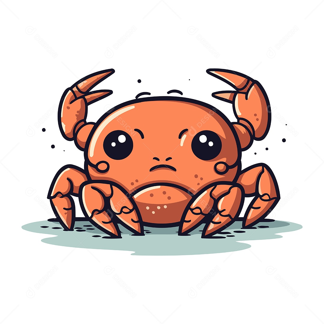 Caranguejo Desenho Animado Ilustração Vetor EPS