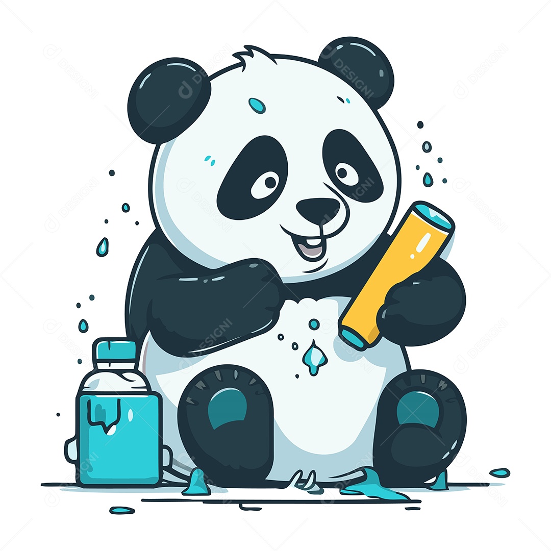 Urso Panda Desenho Animado Ilustração Vetor EPS