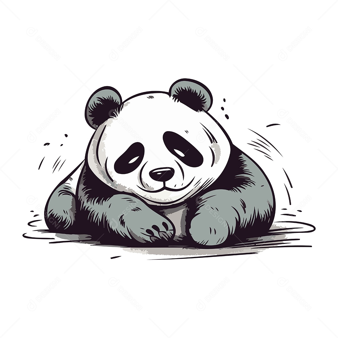 Panda Desenho Animado Ilustração Vetor EPS