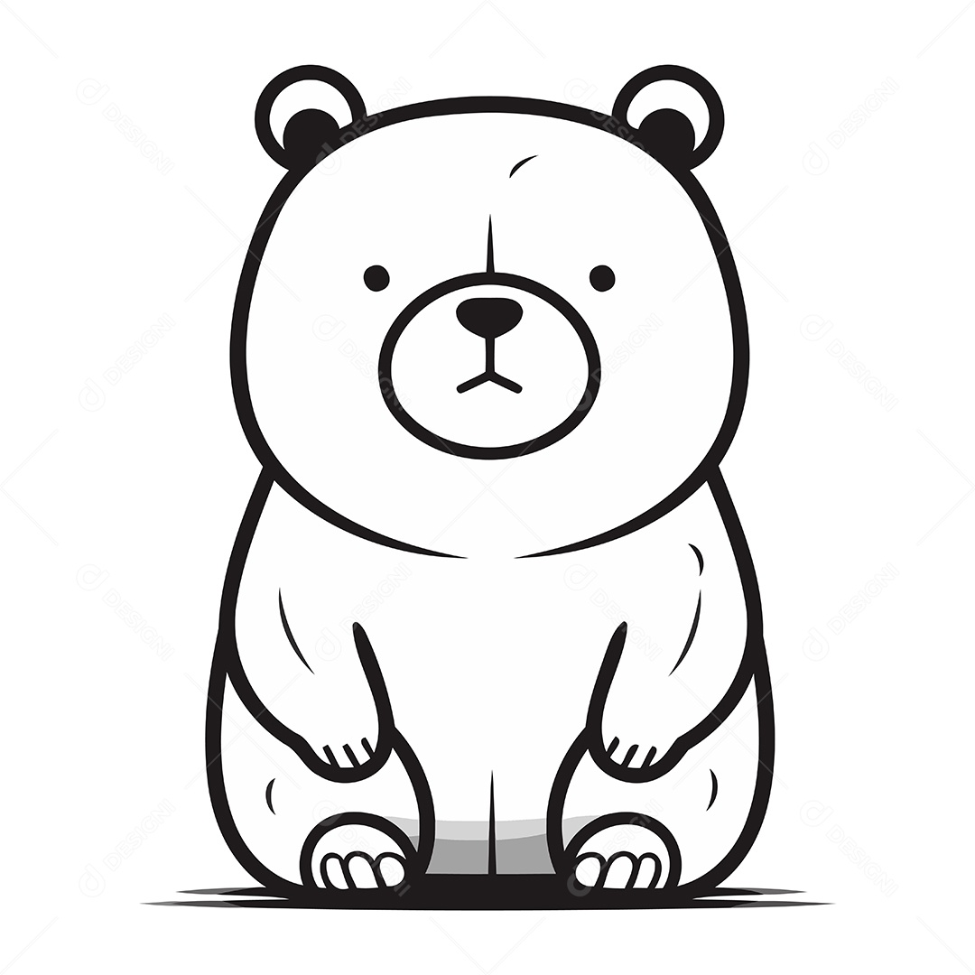 Urso Polar Desenho Animado Ilustração Vetor EPS