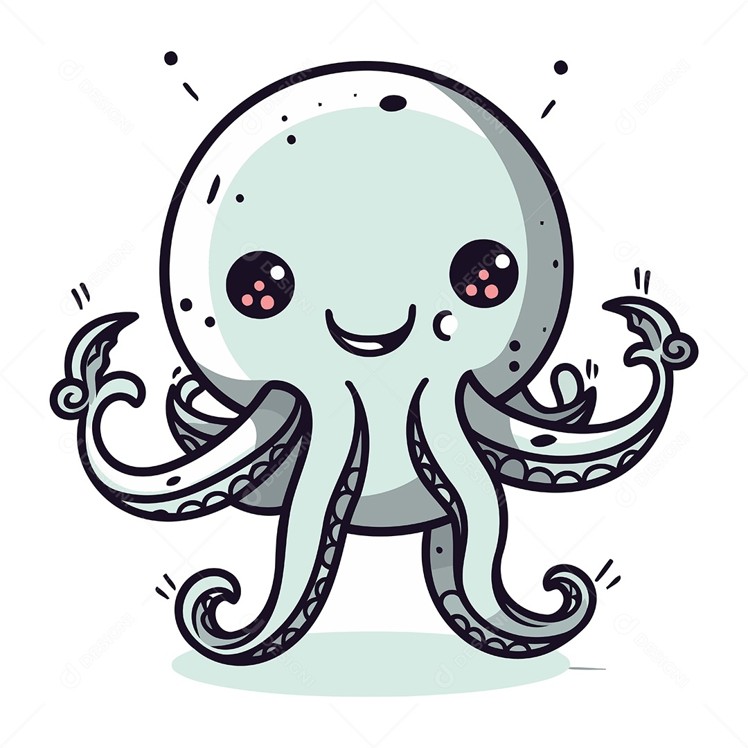 Polvo Desenho Animado Ilustração Vetor EPS