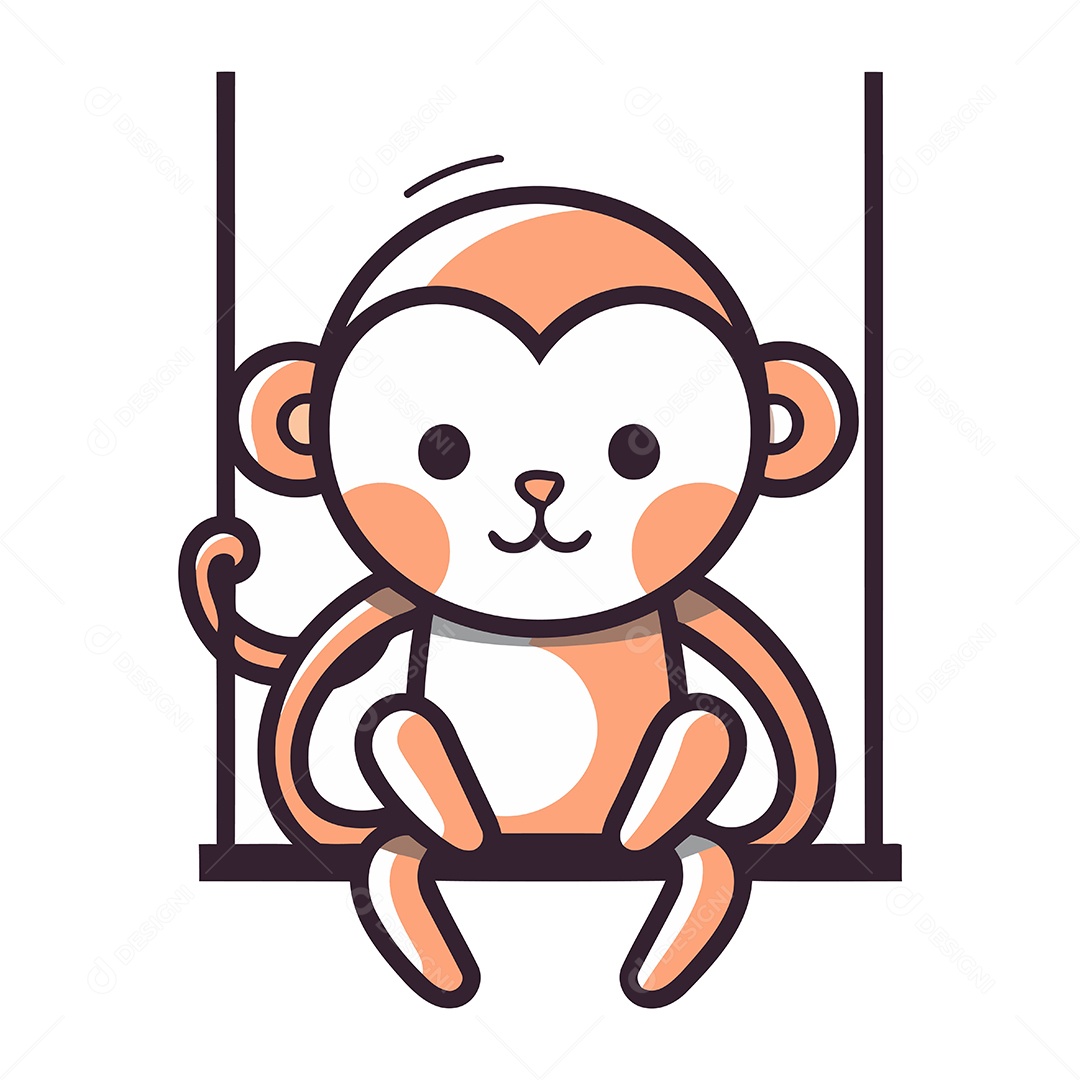 Macaco Desenho Animado Ilustração Vetor EPS