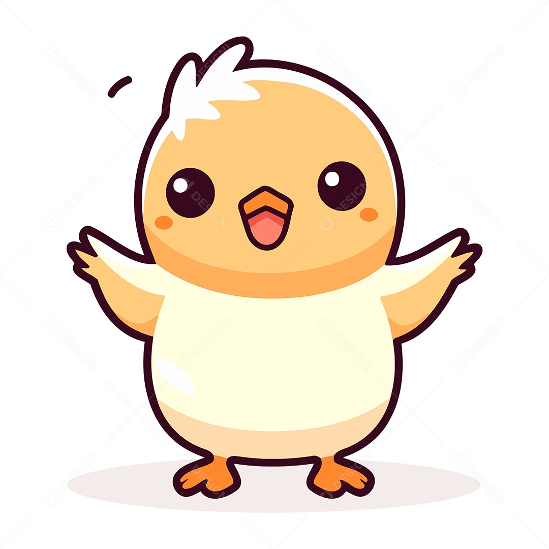 Pintinho Desenho Animado Ilustração Vetor EPS