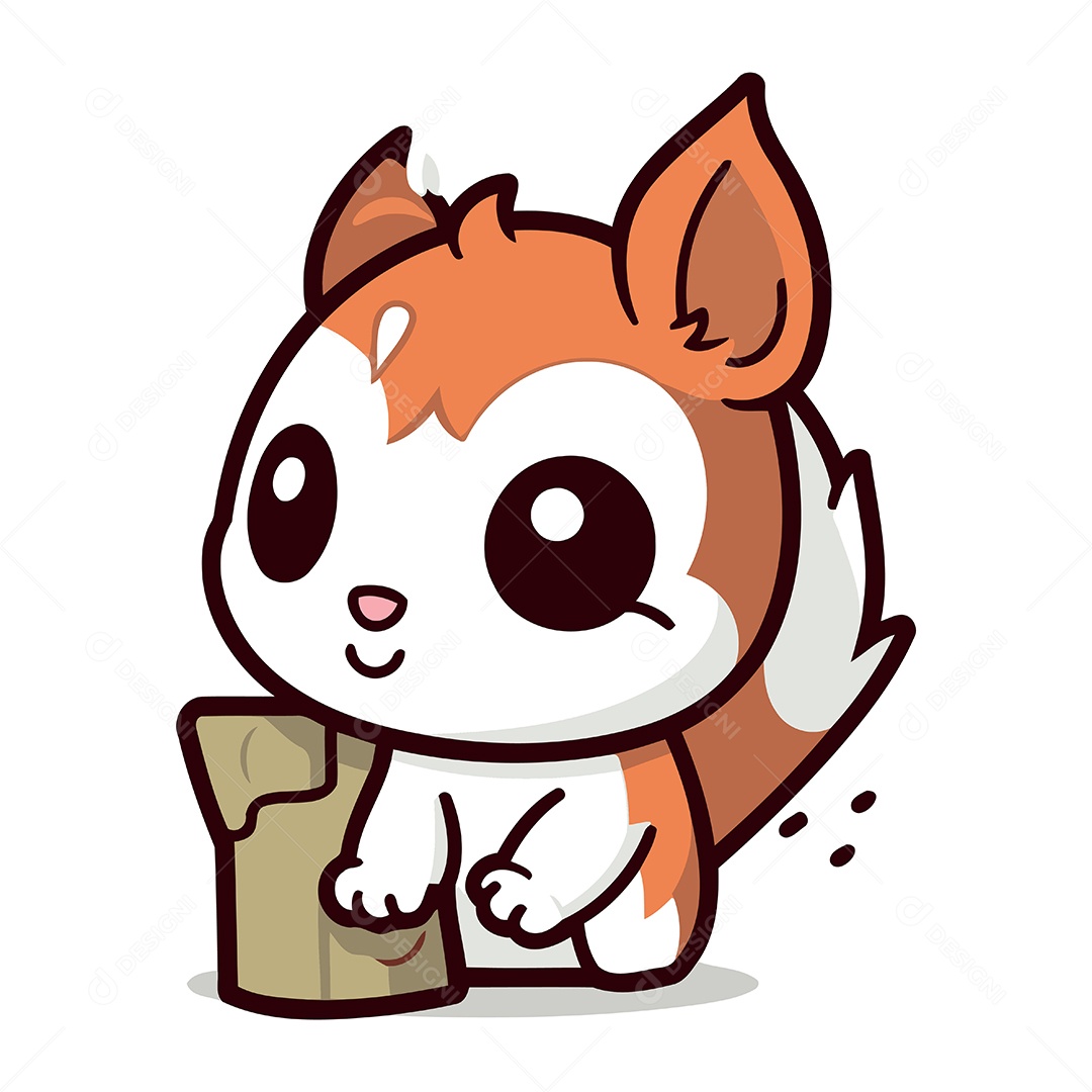 Esquilo Desenho Animado Ilustração Vetor EPS