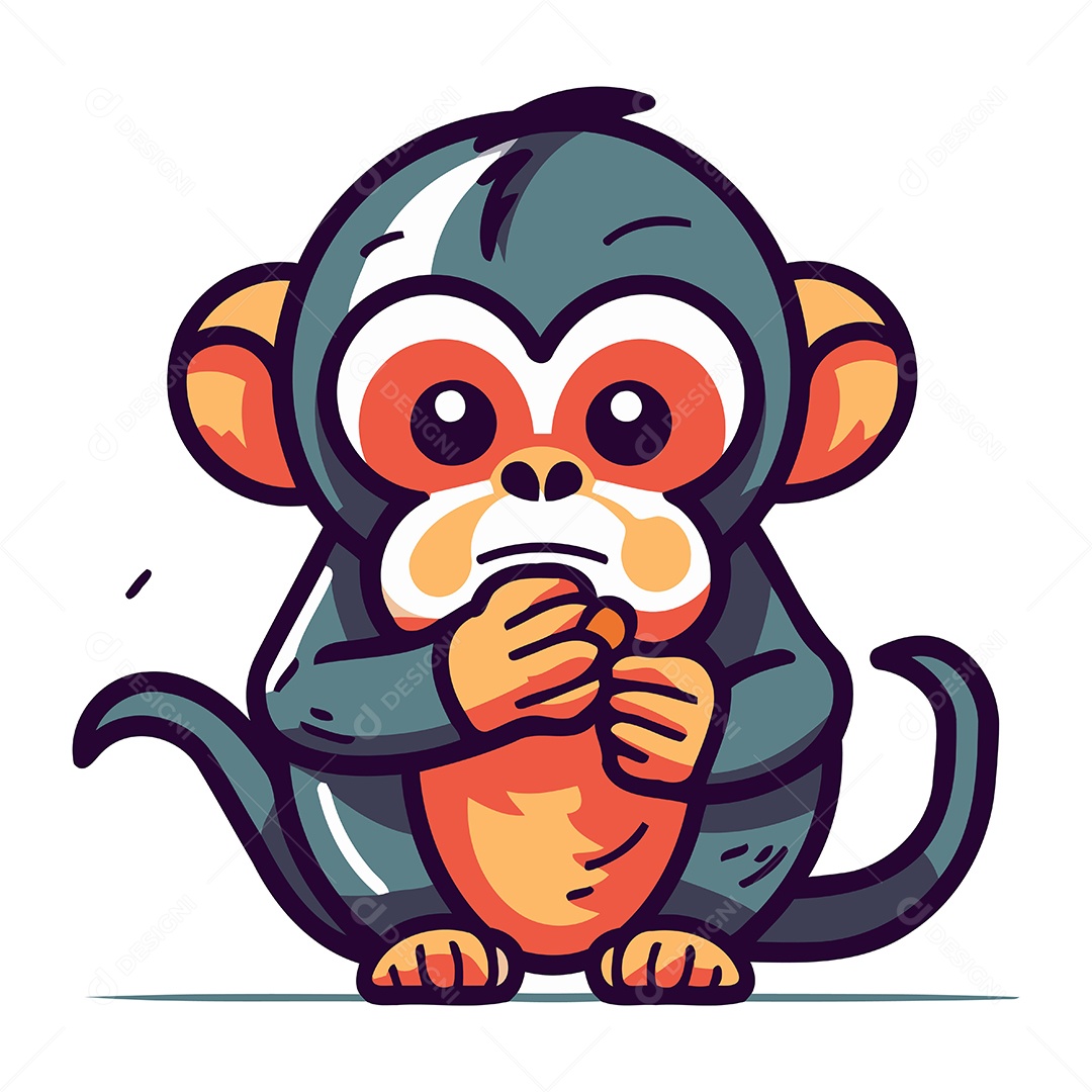 Macaco Desenho Animado Ilustração Vetor EPS