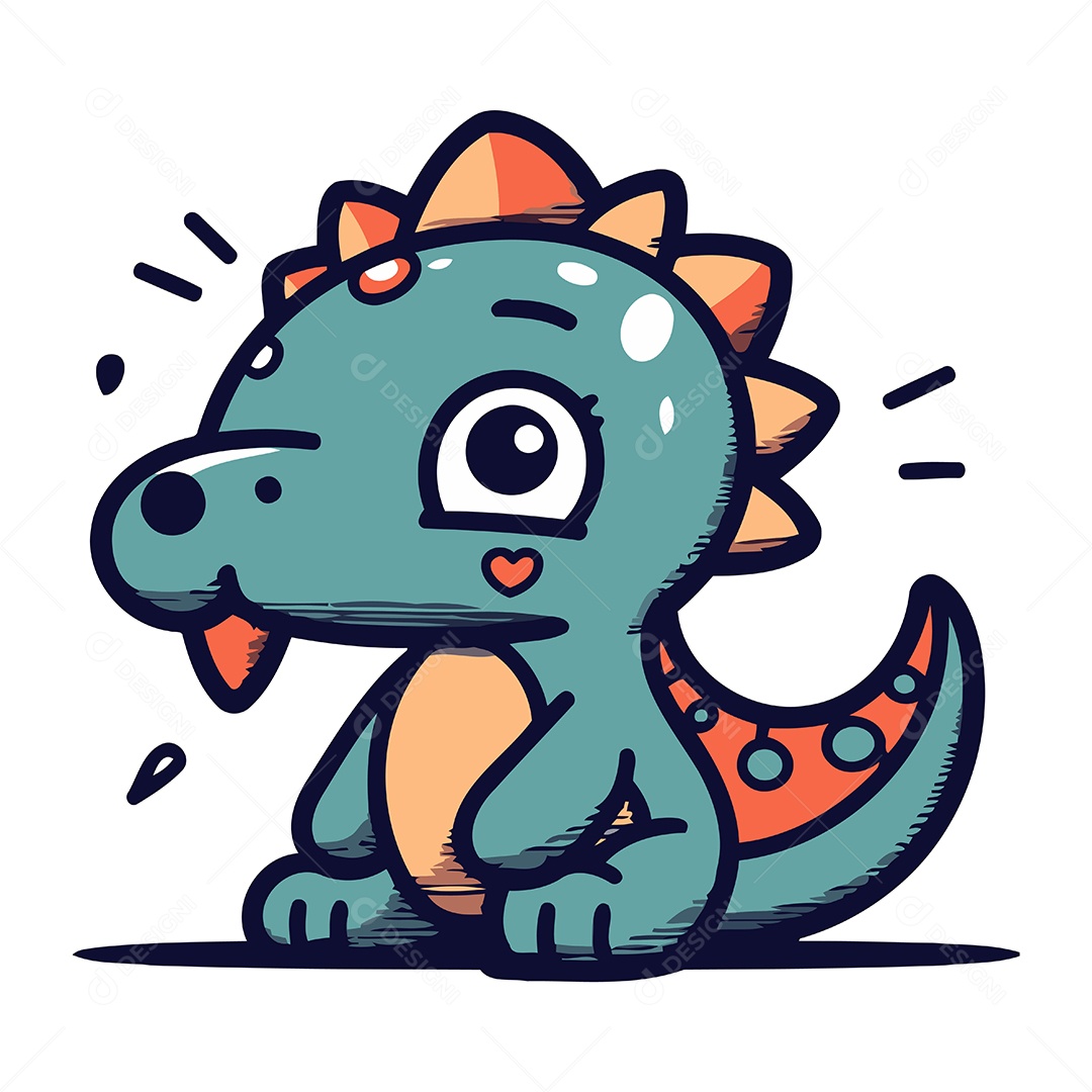 Dinossauro Desenho Animado Ilustração Vetor EPS