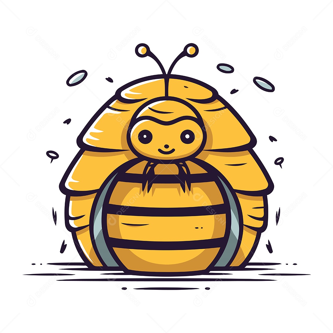 Abelha Desenho Animado Ilustração Vetor EPS