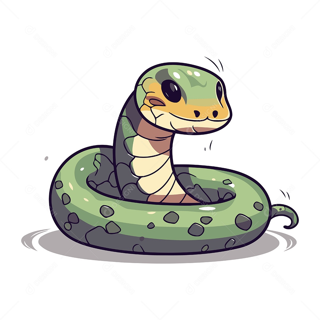 Cobra Desenho Animado Ilustração Vetor EPS
