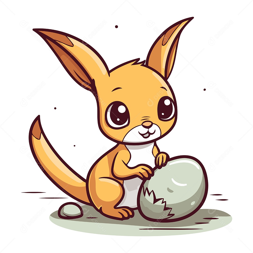 Canguru Desenho Animado Ilustração Vetor EPS