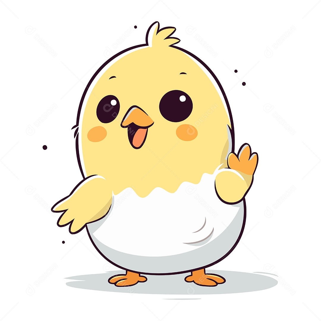 Pintinho Desenho Animado Ilustração Vetor EPS