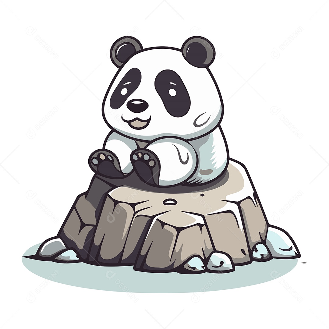 Urso Panda Desenho Animado Ilustração Vetor EPS