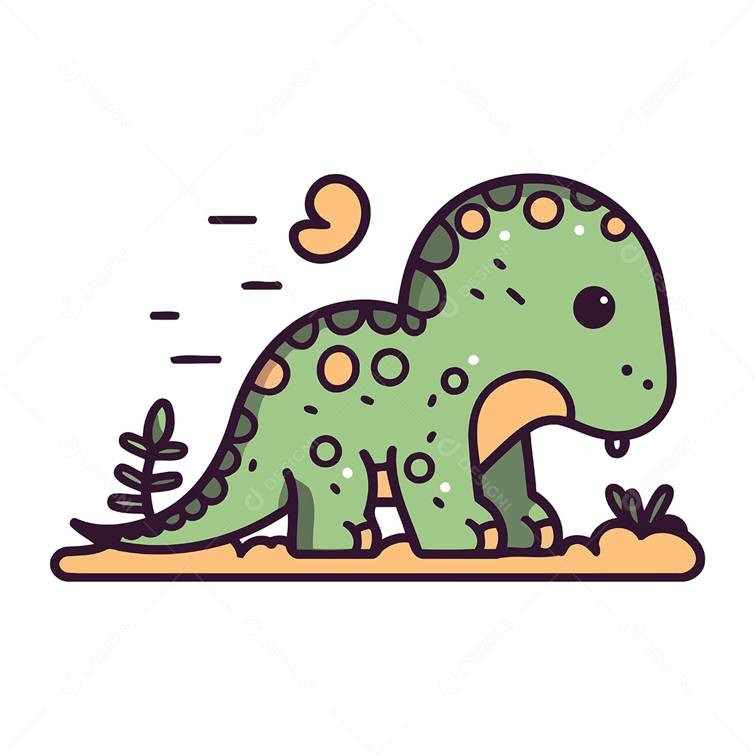 Dinossauro Desenho Animado Ilustração Vetor EPS