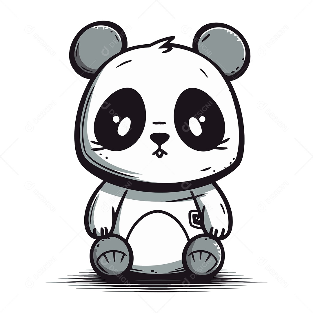 Urso Panda Desenho Animado Ilustração Vetor EPS