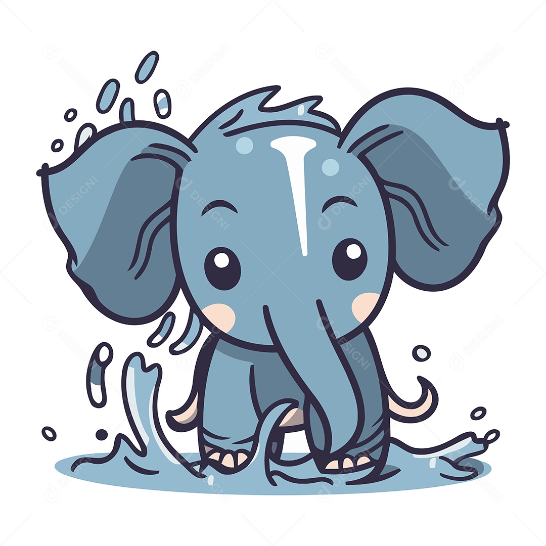 Elefante Desenho Animado Ilustração Vetor EPS