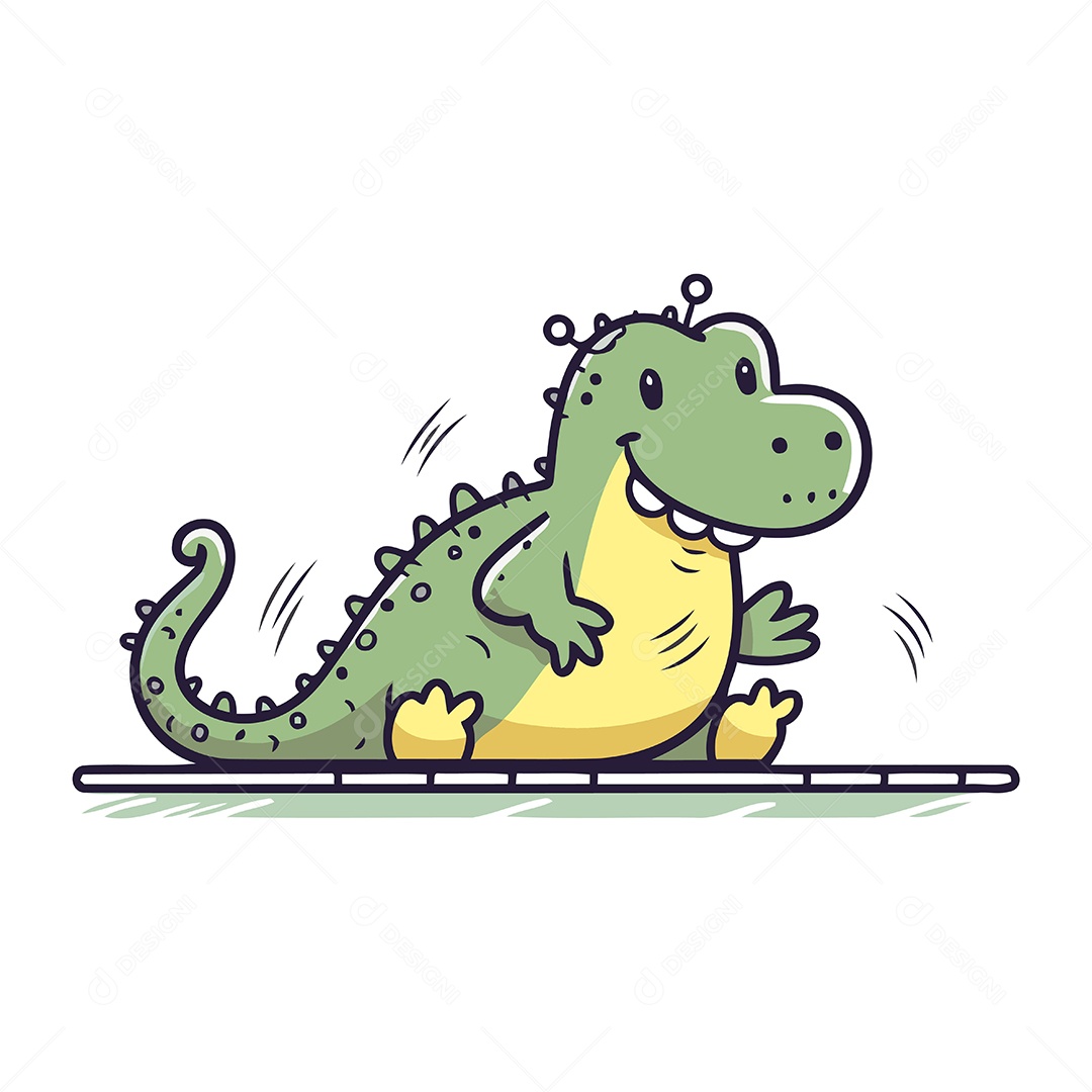 Jacaré Desenho Animado Ilustração Vetor EPS