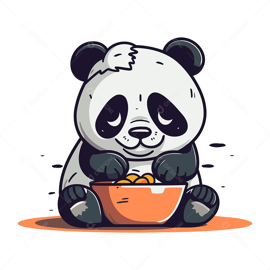 Urso Panda Desenho Animado Ilustração Vetor EPS