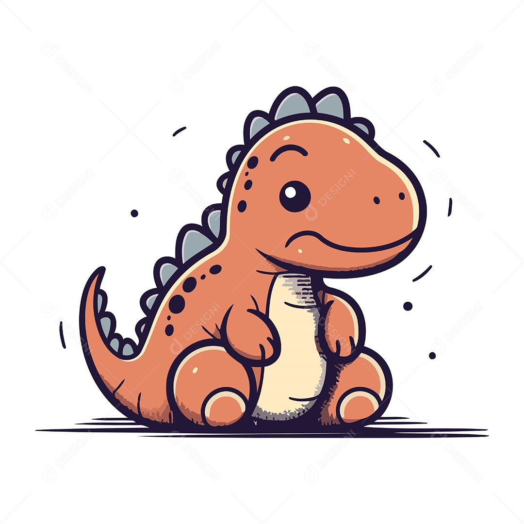 Dinossauro Desenho Animado Ilustração Vetor EPS