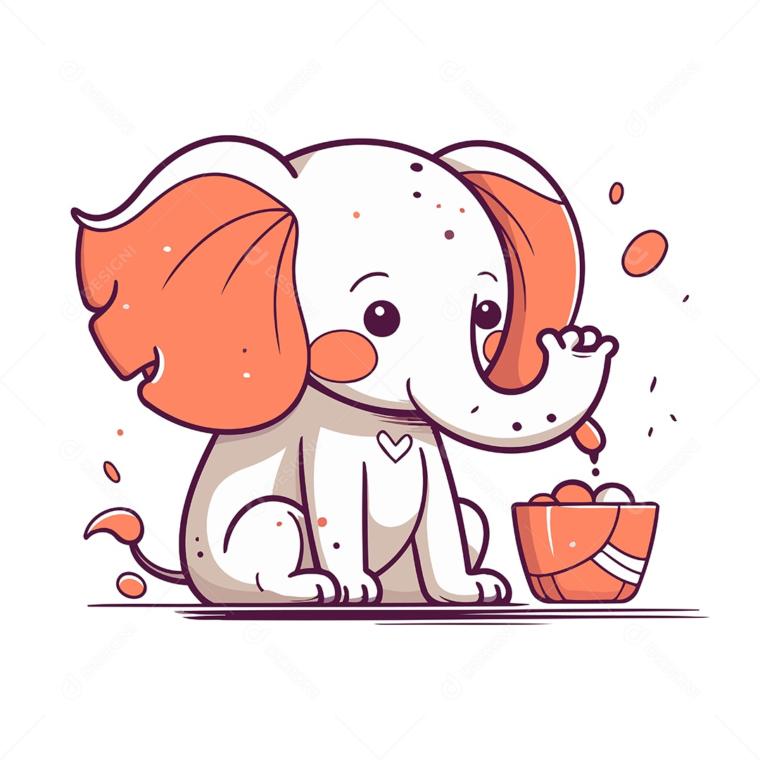 Elefante Desenho Animado Ilustração Vetor EPS