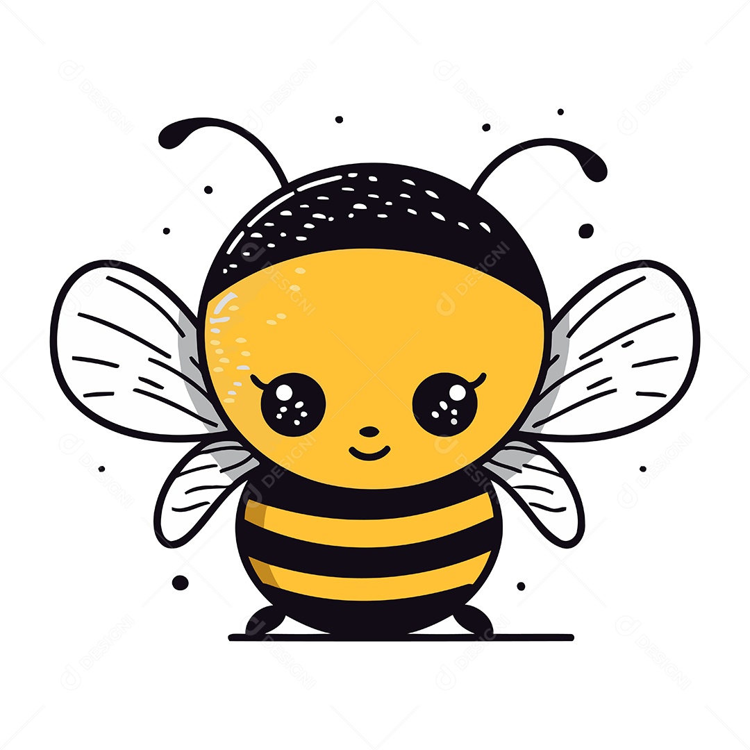 Abelha Desenho Animado Ilustração Vetor EPS