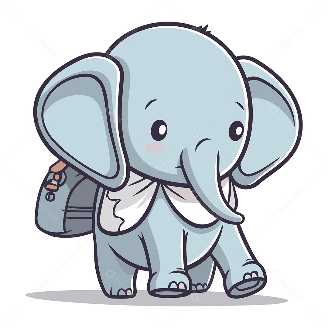 Elefante Desenho Animado Ilustração Vetor EPS
